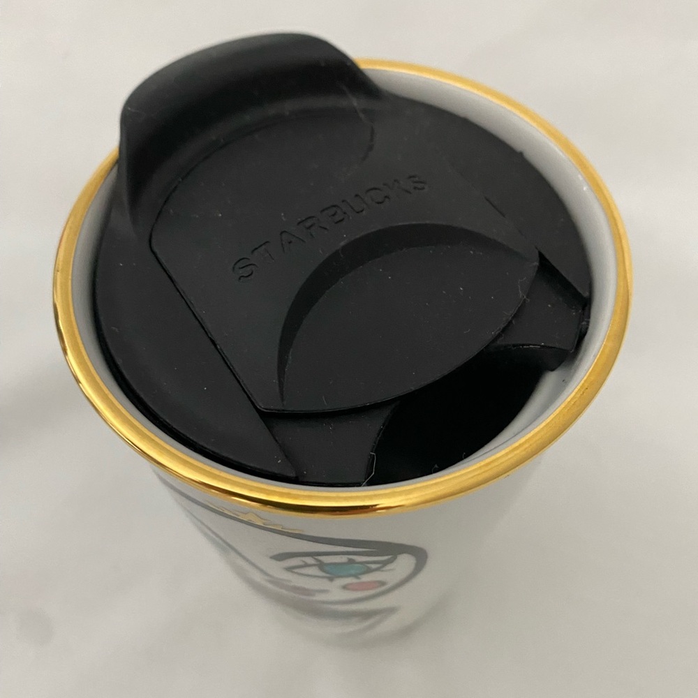 Starbucks 2015 ceramic 12 oz Tumbler Face Compact Mirror Dot Collection - Picture 3 of 7